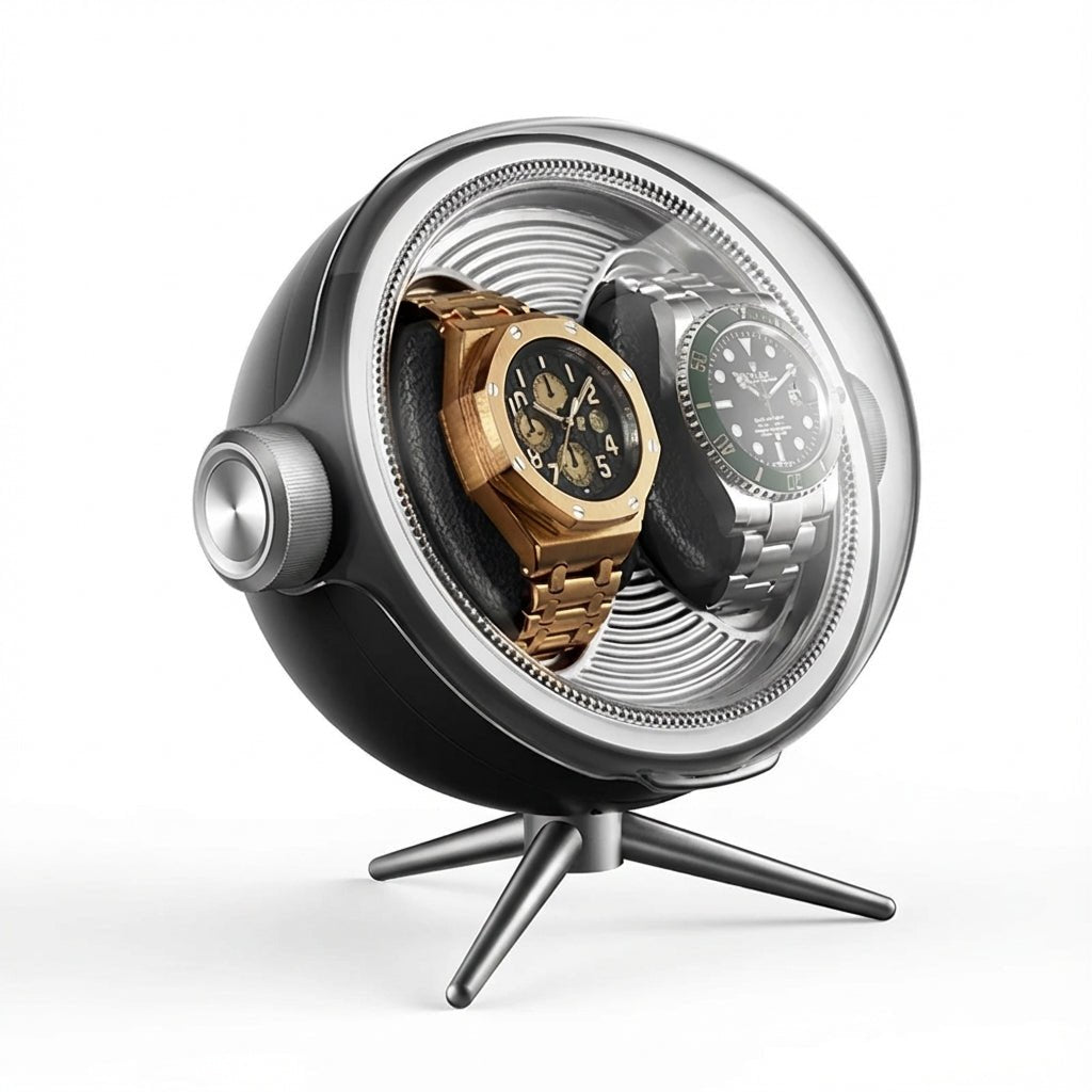 WATCHMATIC Zeno Luxury Double Watch Winder 14:1752 Bits-Black - WatchMatic